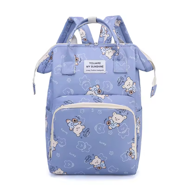 Premium “You Are My Sunshine” Mommy Backpack – Multi-Pocket, Waterproof, Lightweight | Colors: Beige, Purple, Blue & Pista Green