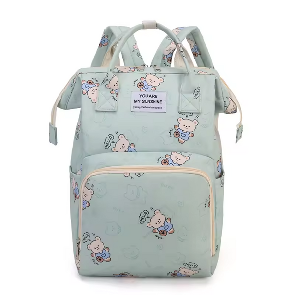 Premium “You Are My Sunshine” Mommy Backpack – Multi-Pocket, Waterproof, Lightweight | Colors: Beige, Purple, Blue & Pista Green