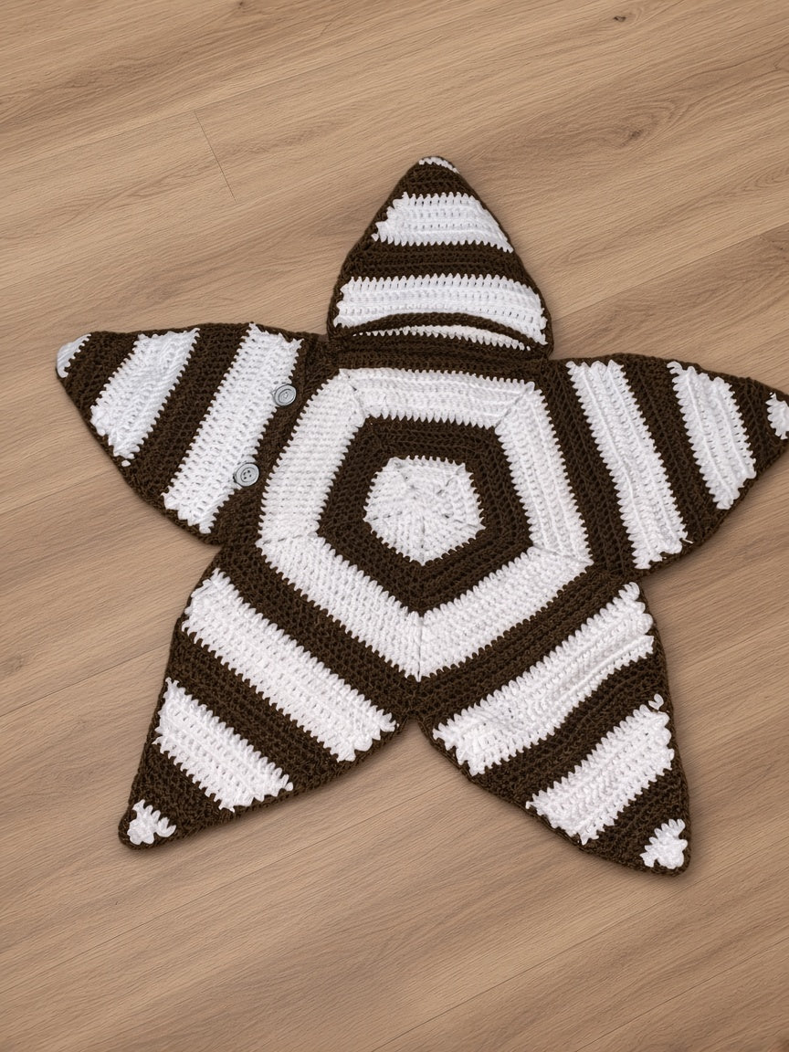 Handmade Crocheted Striped Star Shaped Baby Sleeping Bag Swaddle Blanket Pouch