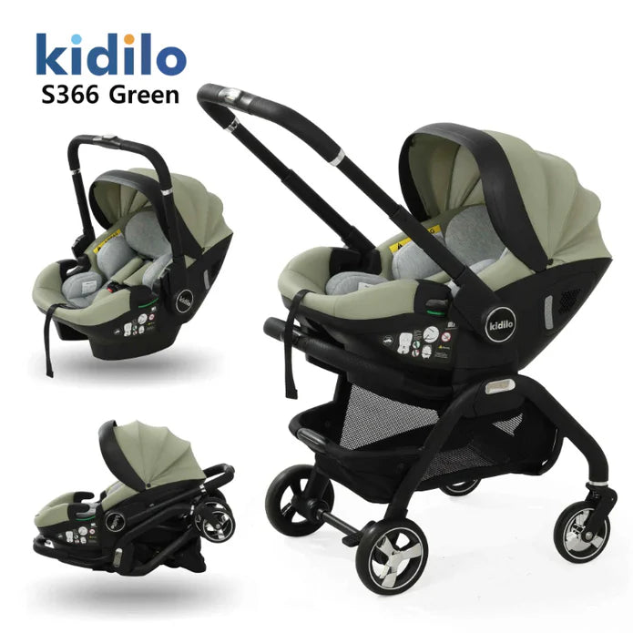 Kidilo S366 3 in 1 Baby Stroller Pram Carry Cot Car Seat Multiple Colors
