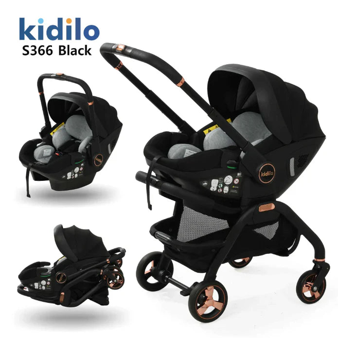 Kidilo S366 3 in 1 Baby Stroller Pram Carry Cot Car Seat Multiple Colors