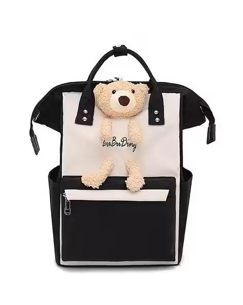 Premium Multi-Pocket Diaper Bag with Teddy Design – Spacious, Stylish & Perfect for Moms