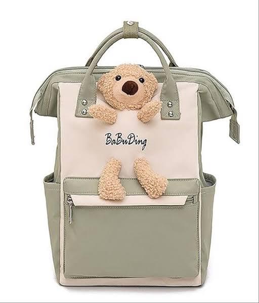 Premium Multi-Pocket Diaper Bag with Teddy Design – Spacious, Stylish & Perfect for Moms
