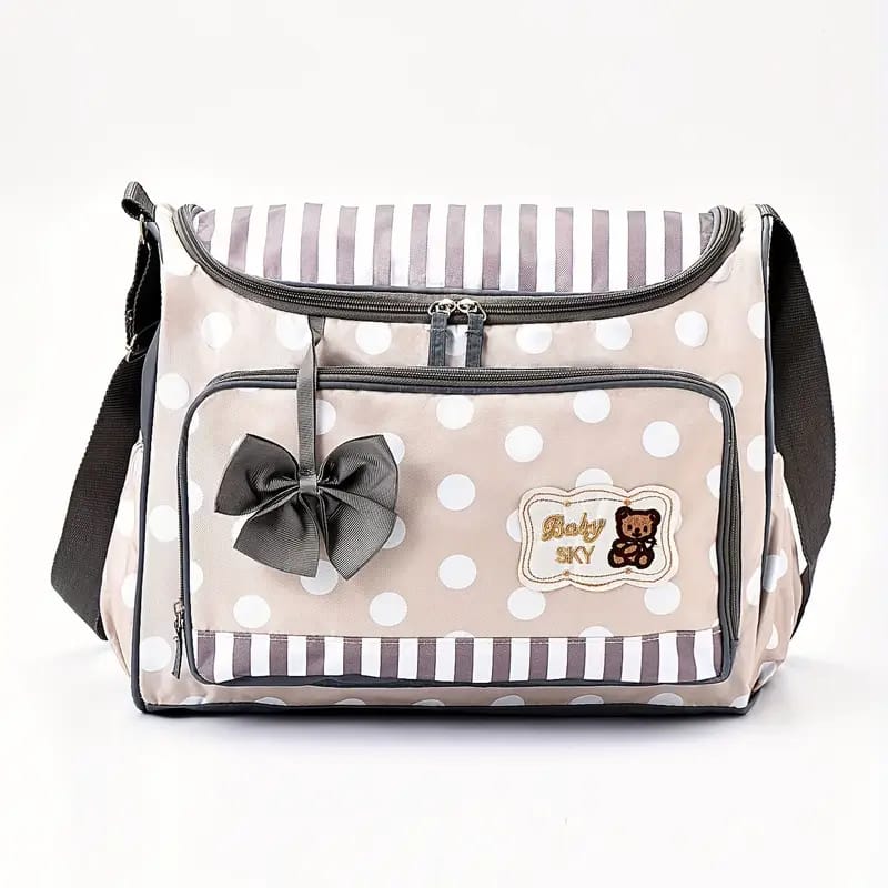 👜 Premium Baby Diaper & Mommy Bag Set – Stylish, Spacious & Practical (Grey/White & Blue)