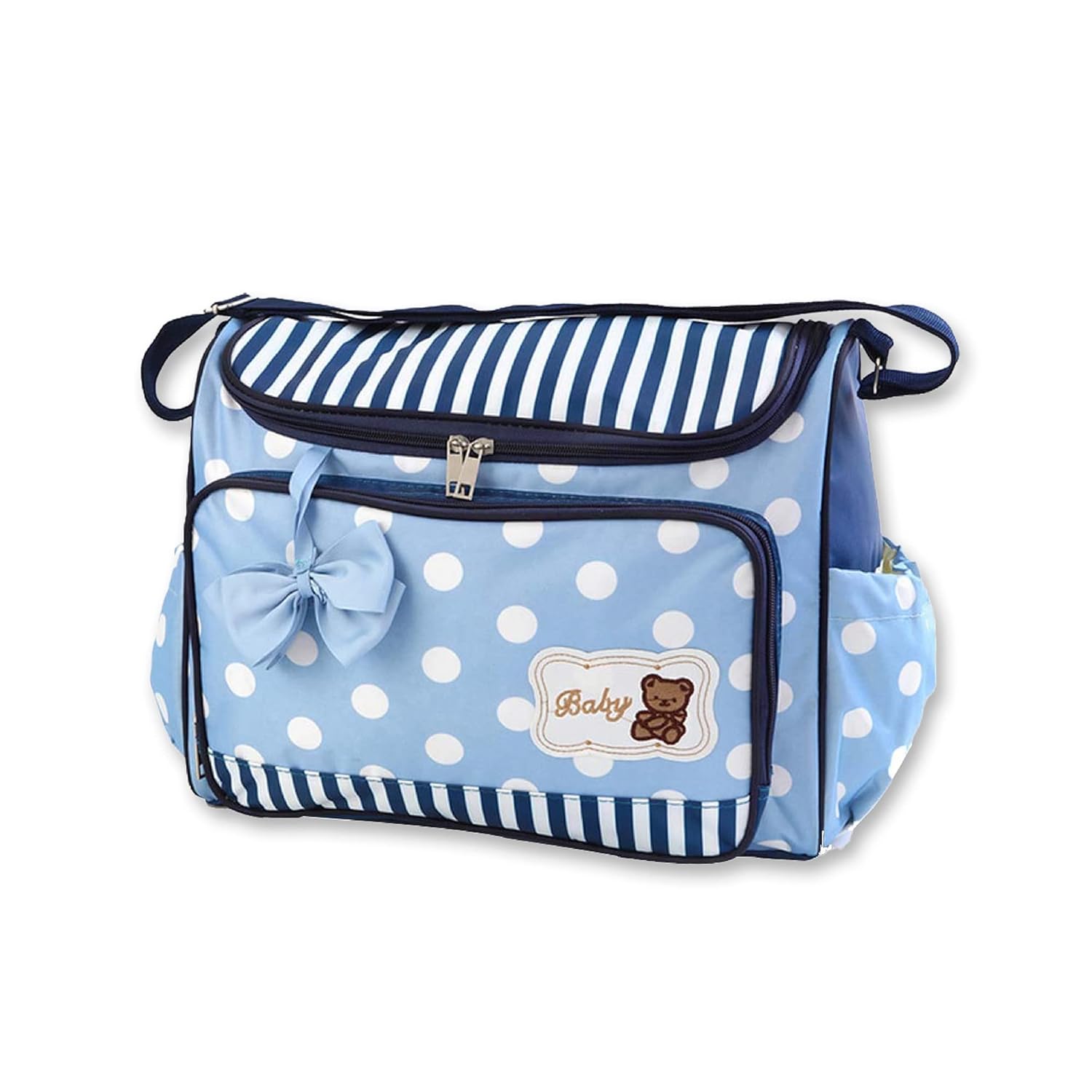 👜 Premium Baby Diaper & Mommy Bag Set – Stylish, Spacious & Practical (Grey/White & Blue)