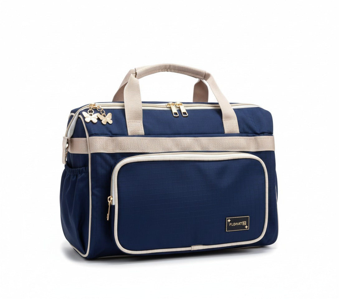 Elite Wide-Opening Diaper Bag | Luxury Multi-Pocket Baby Travel Tote with Butterfly Charms