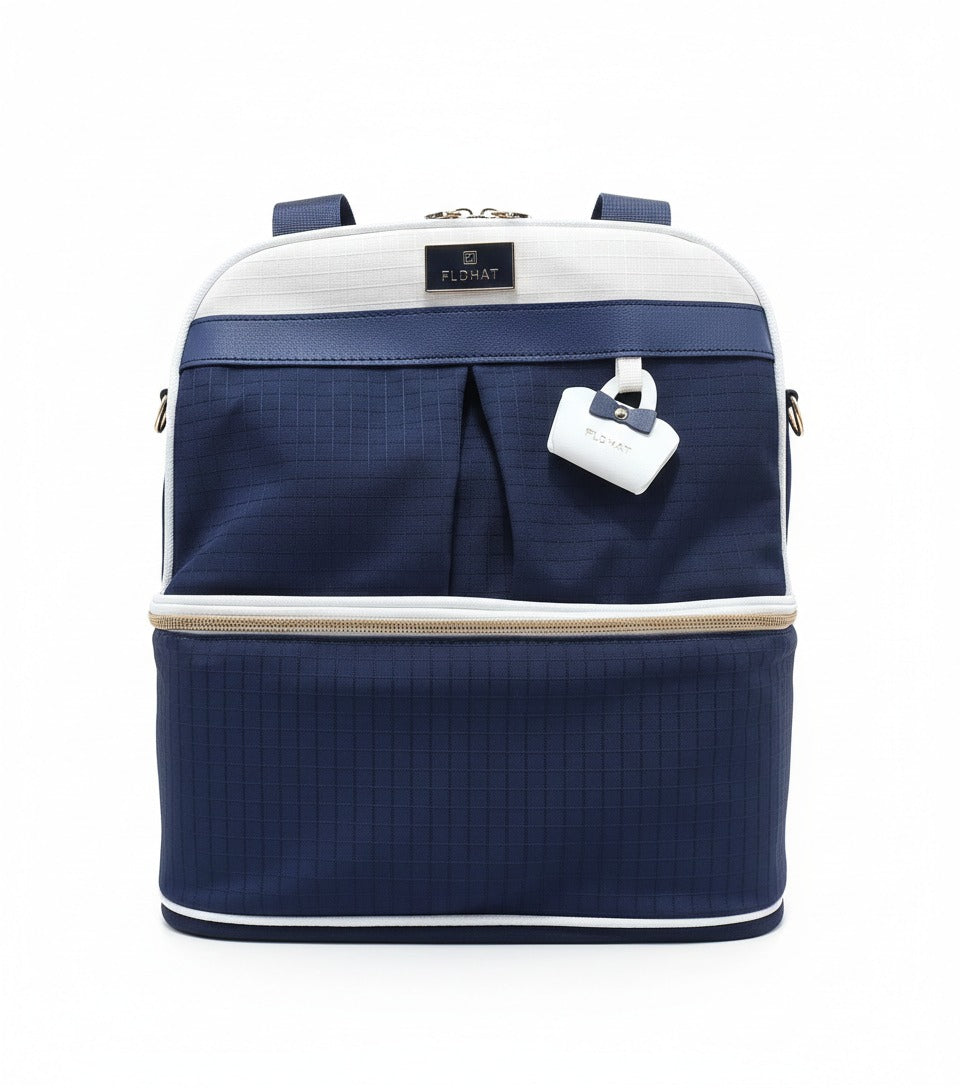 Urban Tech Dual-Tier Diaper Bag | Premium Steel Grey Baby Backpack with Multi-Level Storage