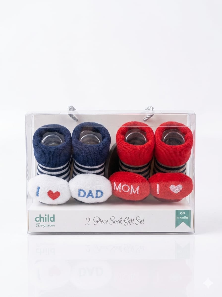 Adorable 2-Piece Baby Sock Gift Set - Soft Cartoon Character Socks (0-9 Months)