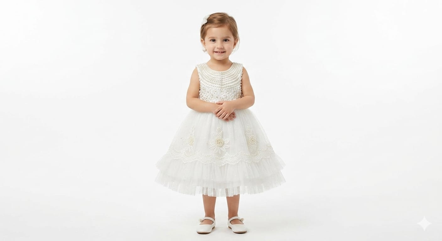 Elegant Embellished Tulle Party Dress for Girls: Sparkle and Grace for Special Occasions