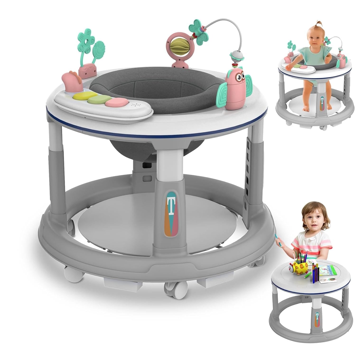 Multi-Functional Baby Activity Walker And Play Table Adjustable Height For Infants And Toddlers