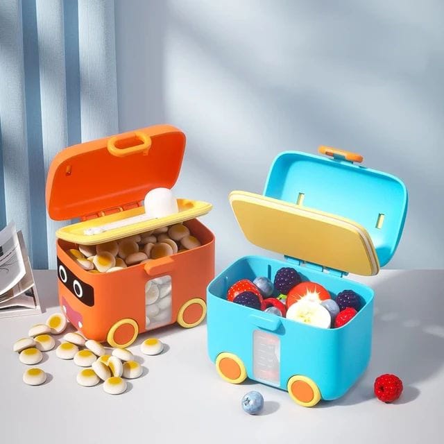 Cartoon Car Shape Baby Milk Container & Snack Dispenser