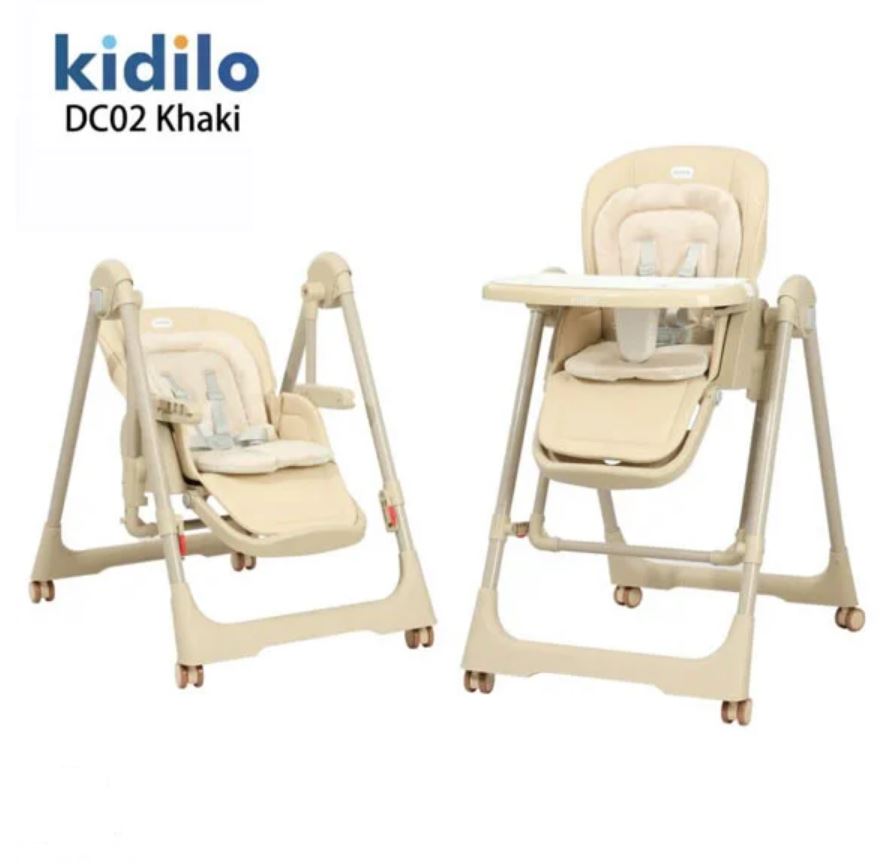 Premium Kidilo DC02 Adjustable Baby High Chair - Foldable, Portable Feeding Seat with Removable Tray