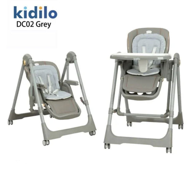 Premium Kidilo DC02 Adjustable Baby High Chair - Foldable, Portable Feeding Seat with Removable Tray