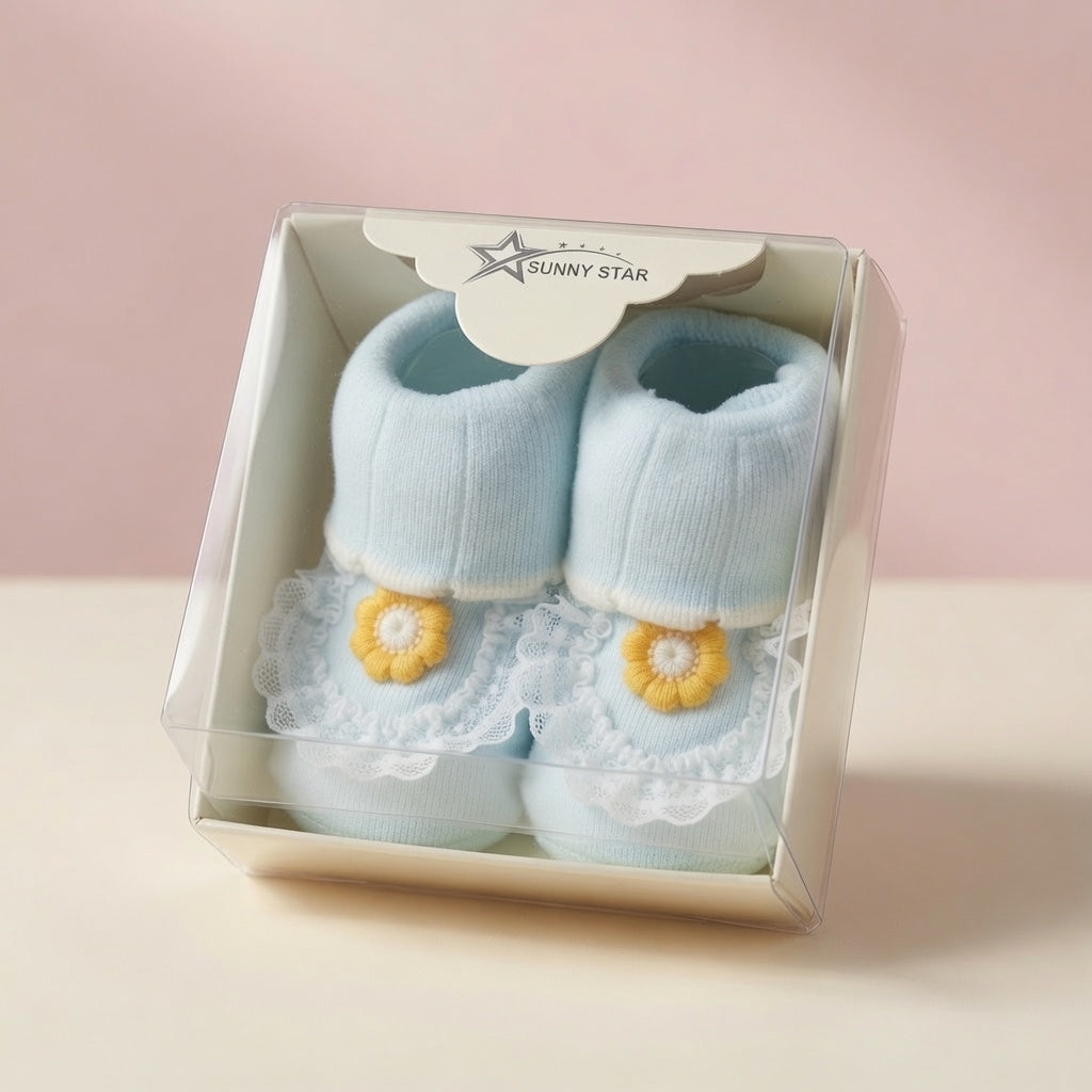 Adorable Floral Lace Baby Booties Gift Set for Comfortable and Stylish Little Feet