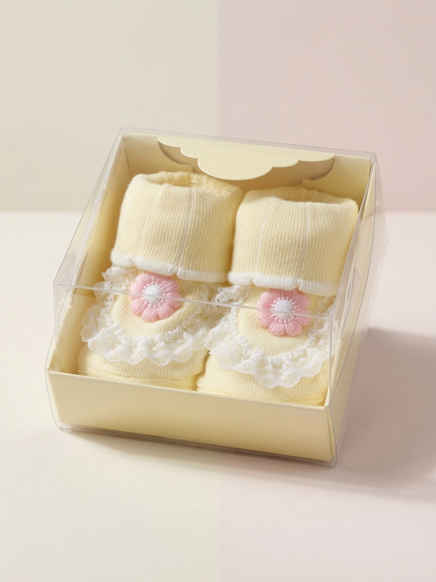 Adorable Floral Lace Baby Booties Gift Set for Comfortable and Stylish Little Feet
