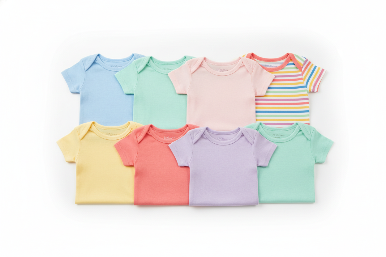 baby t-shirts with white background in 4k