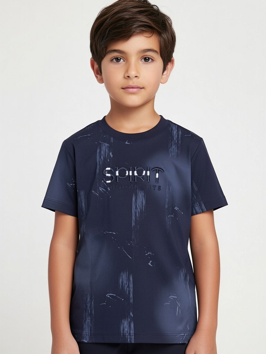 Boys Spirit Good Spirits Graphic Print Cotton T-Shirt Comfortable Premium Quality Trendy Casual Wear