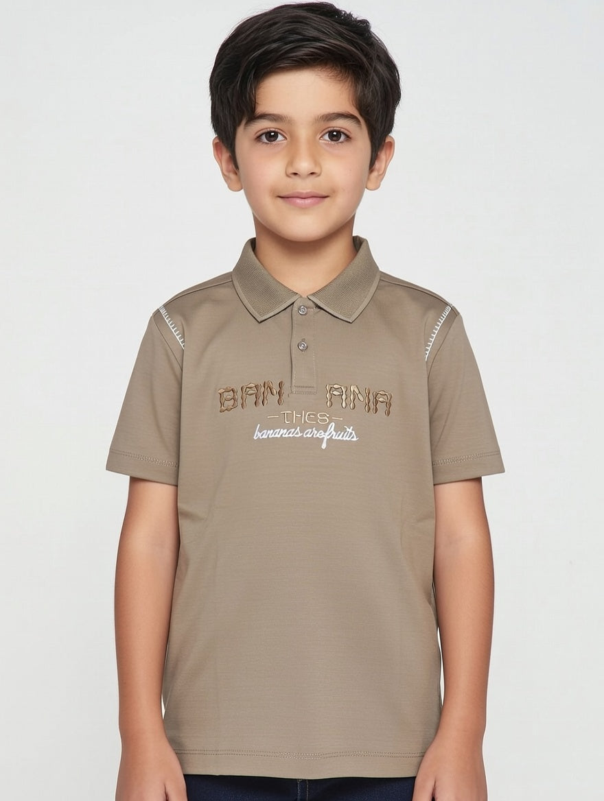 Premium Boys Banana Printed Cotton Polo Shirt – Stylish Summer Comfort Wear for Kids