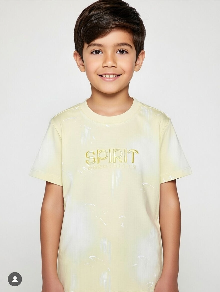 Boys Spirit Good Spirits Graphic Print Cotton T-Shirt Comfortable Premium Quality Trendy Casual Wear