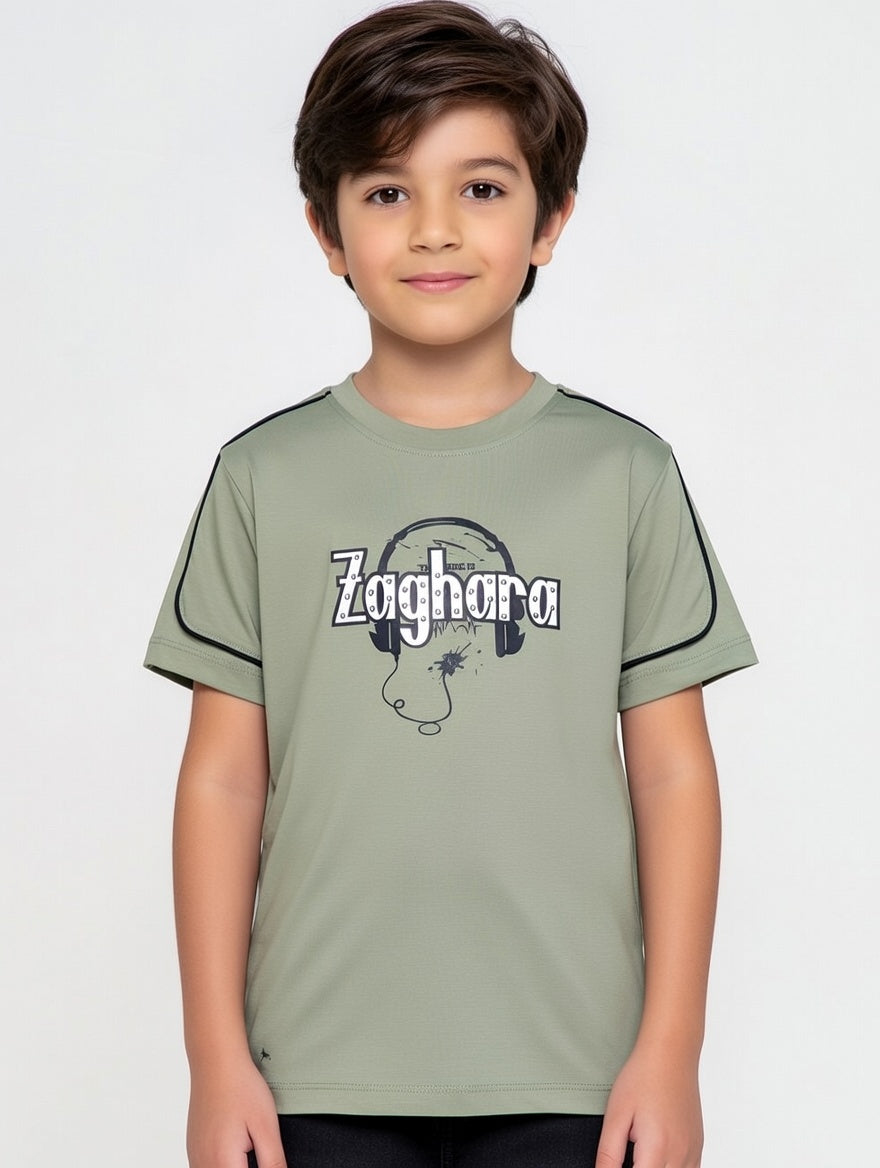 Premium Boys Cotton Graphic Tee Pack - Stylish Headphones Print in Five Vibrant Summer Colors