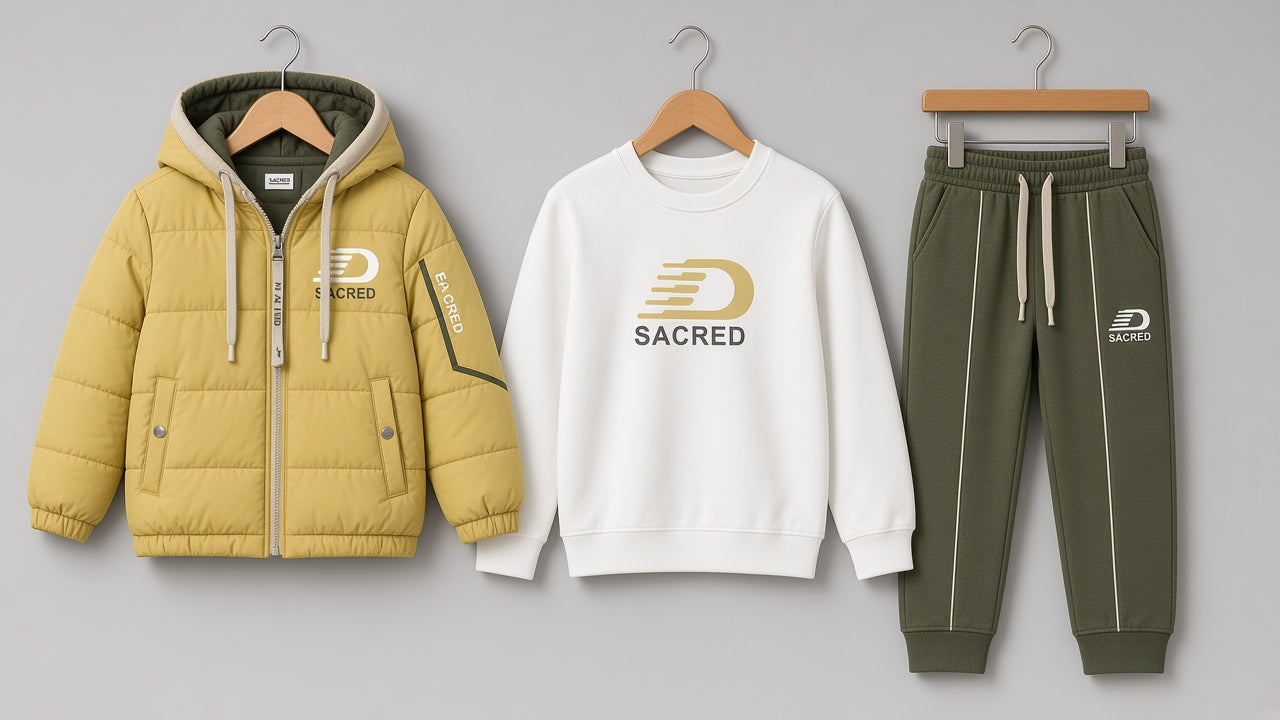 Premium Kids Winter Tracksuit 3-Piece Set Hooded Jacket Sweatshirt and Jogger Pants