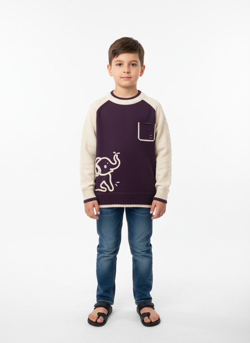 Premium Elephant Graphic Winter Sweatshirt – Imported China Stuff (1–4 Years)