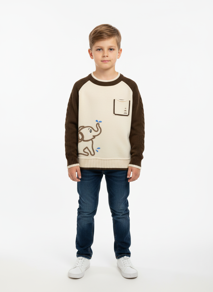 Premium Elephant Graphic Winter Sweatshirt – Imported China Stuff (1–4 Years)