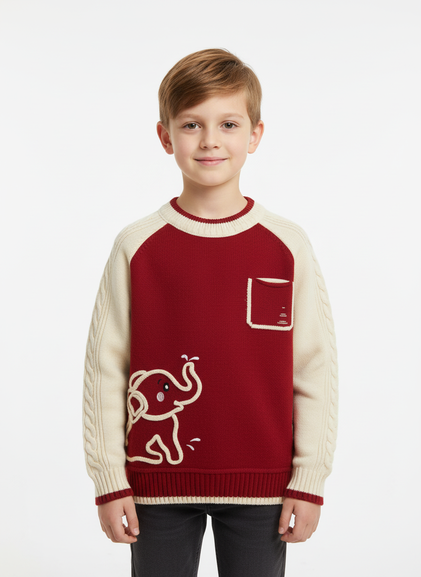 Premium Elephant Graphic Winter Sweatshirt – Imported China Stuff (1–4 Years)