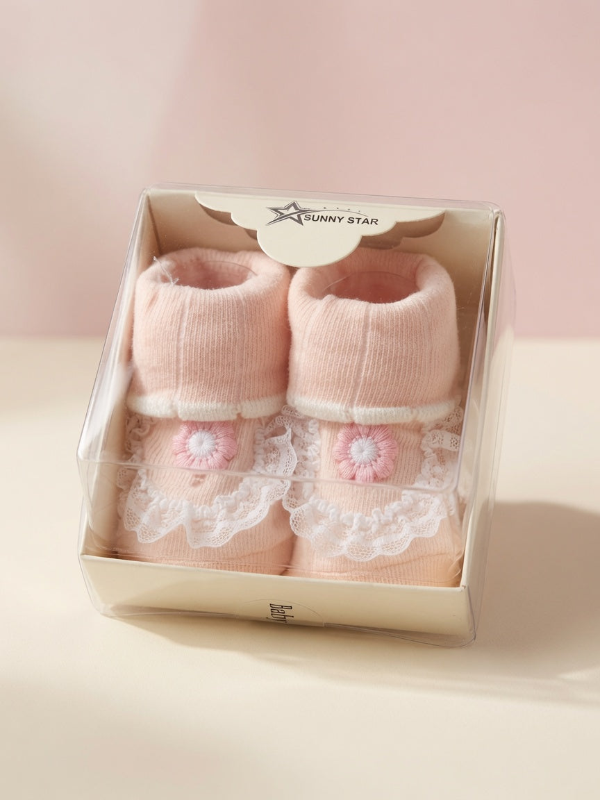 Adorable Floral Lace Baby Booties Gift Set for Comfortable and Stylish Little Feet