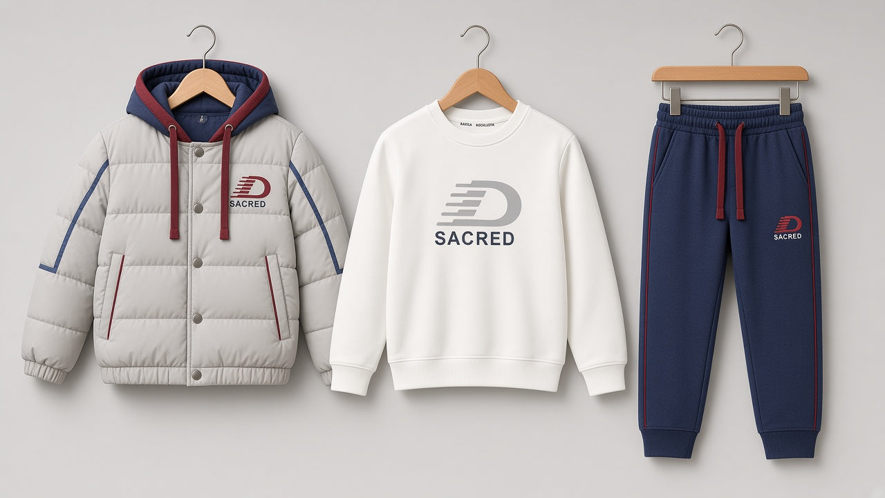 Premium Kids Winter Tracksuit 3-Piece Set Hooded Jacket Sweatshirt and Jogger Pants