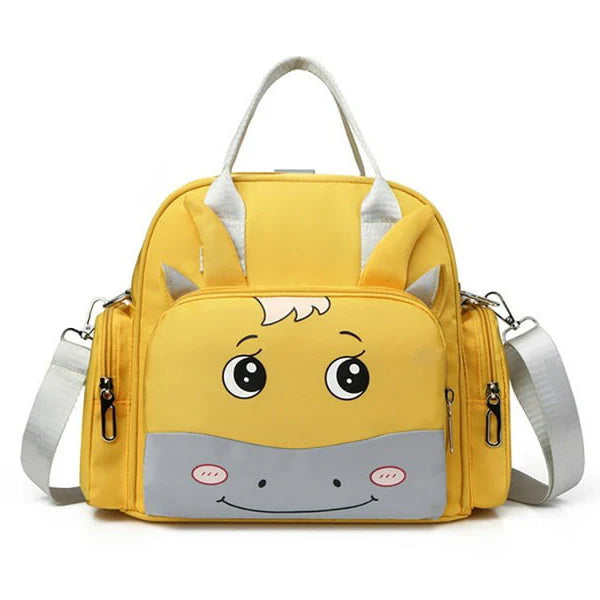 Premium Mommy Diaper Bag – Cute Cartoon Animal Design, Large Capacity, Multi-Pocket, Travel-Friendly Baby Bag